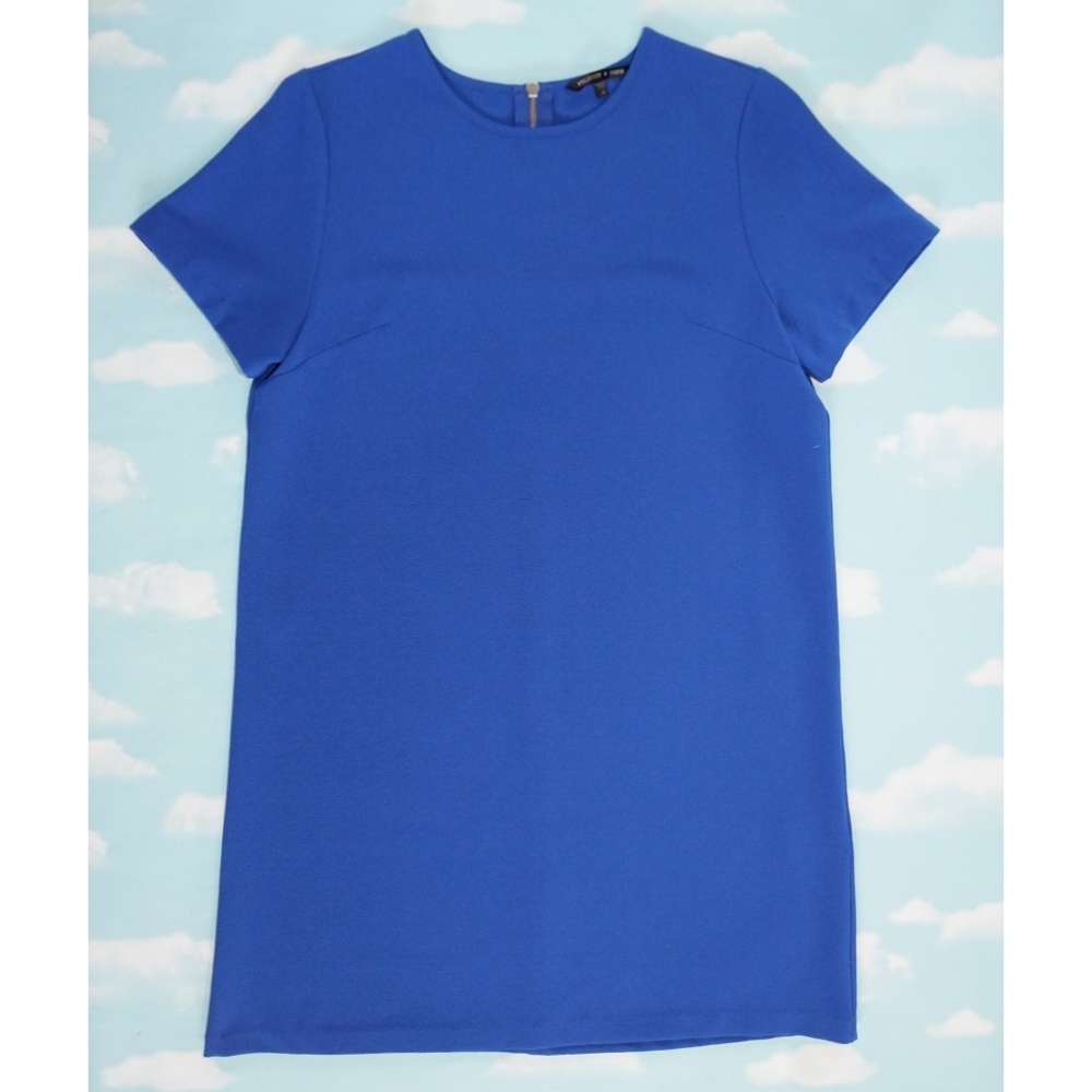 Blue crepe shift dress